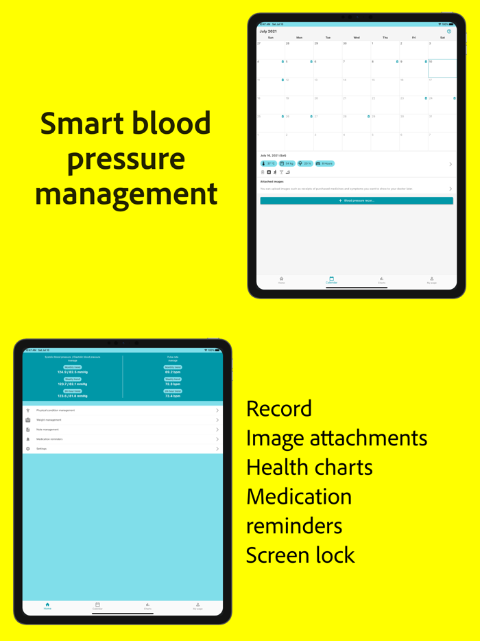 Calendário de pressão arterial