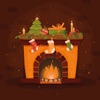 Icon Cozy Christmas Fireplace.