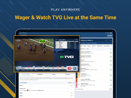 TVG’s Mobile App screenshot