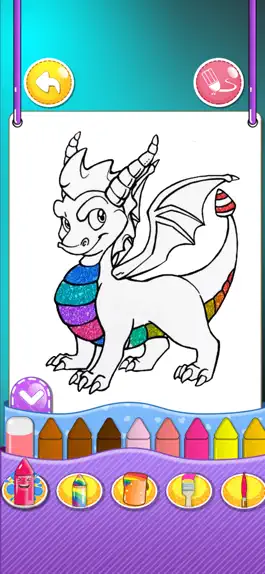 Game screenshot Glitter Dinosaur Coloring book hack