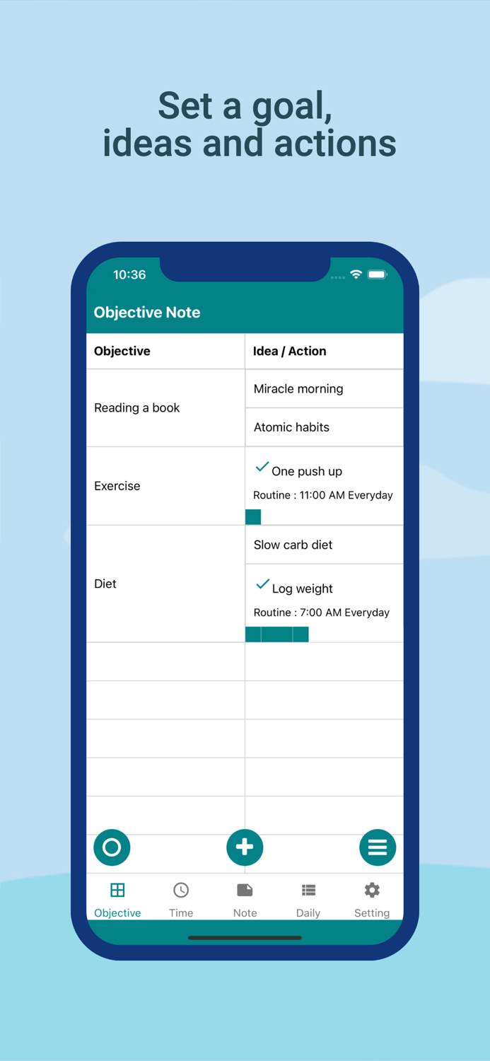 Goal notes - Goal time routine