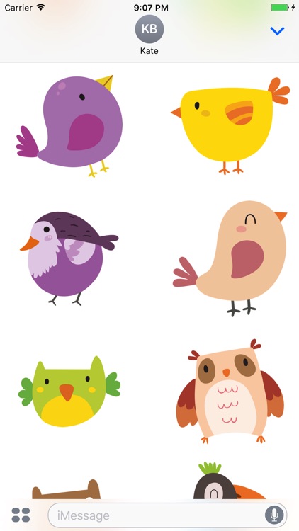 Cute Smiling Birds Stickers