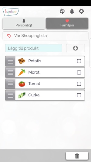 Bejaboo Shopping List