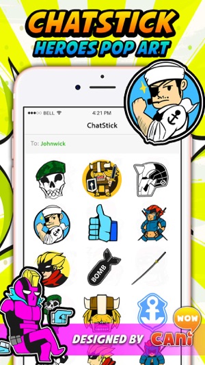 Heroes Pop Art Stickers for iMessage