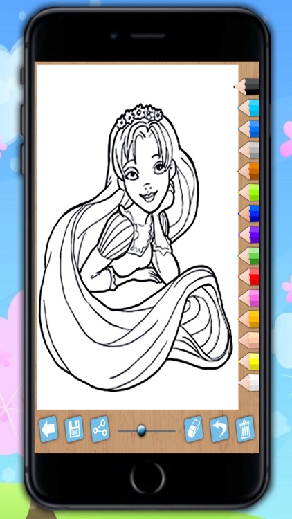 Paint and color Rapunzel - game for girls PREMIUM screenshot-3