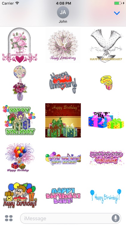 Animated Anniversary & Happy Birthday GIF Stickers