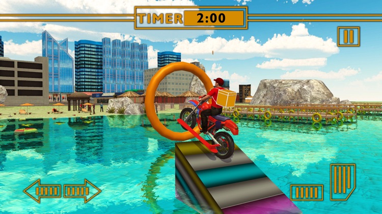 Water Surfer Fast Food Bike Delivery & 3D Sim