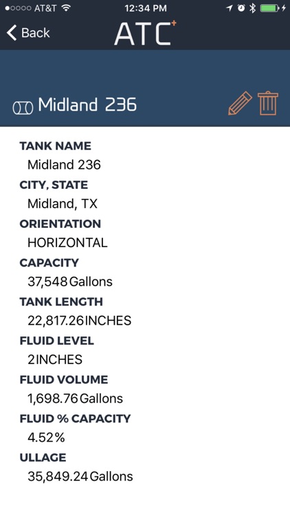 How to calculate ullage in a tank table