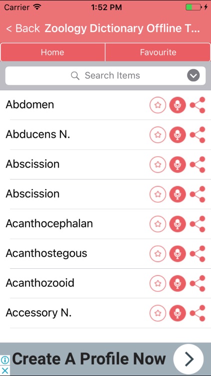 Zoology Dictionary Terms Concepts