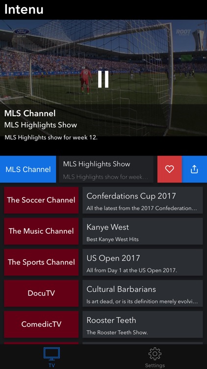 Intenu - Watch live curated TV