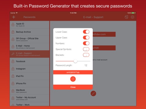iPassworder for iPad App screenshot 3
