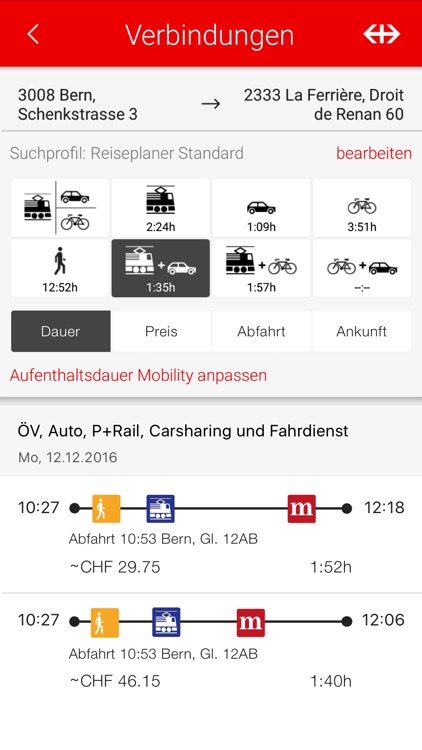 SBB Reiseplaner Preview