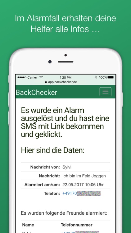 BackChecker - sicher unterwegs