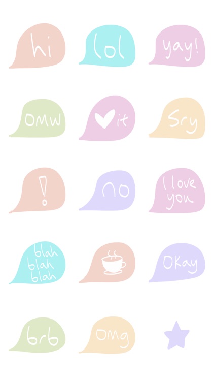 Pastel text sticker - emoji stickers for iMessage