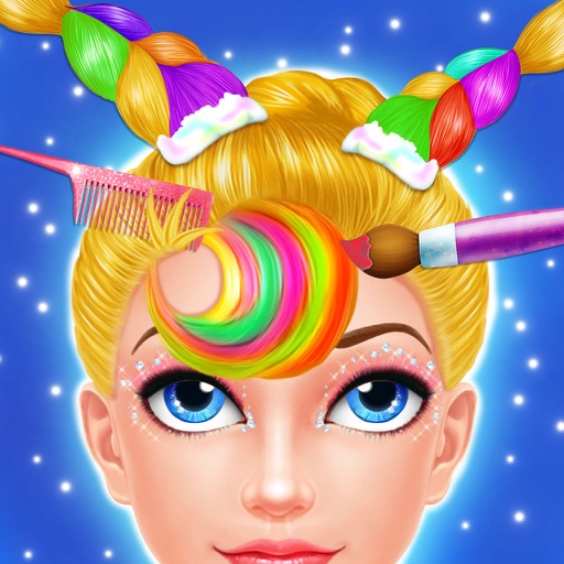 Rainbow Makeup Me Hair Salon Icon
