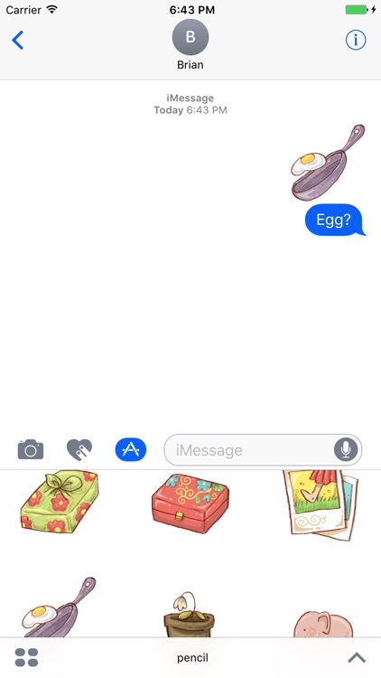 Sweetie Pencil Stickers Message