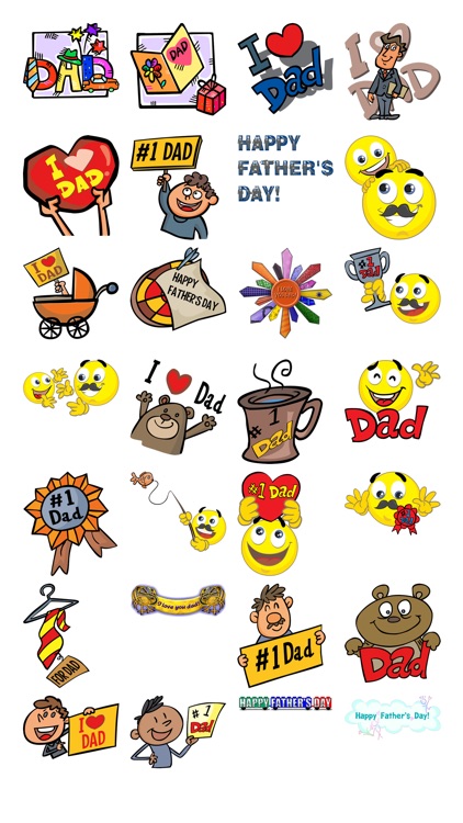 Father’s Day Stickers #1-Illustrated and Photo Art screenshot-3