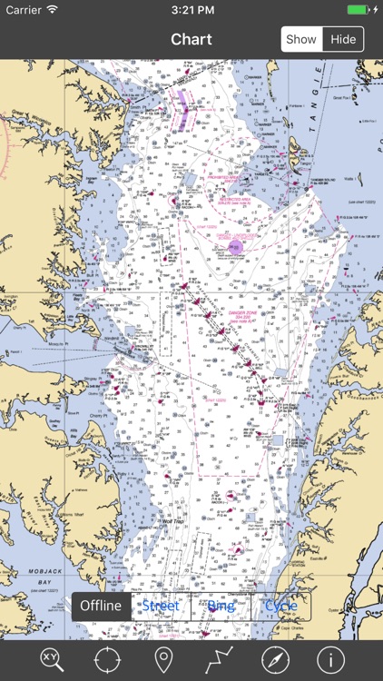 CHESAPEAKE & DELAWARE BAYS - RASTER NAUTICAL CHART