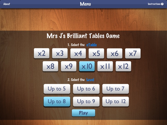 Mrs J's Brilliant Times Tables Game HD