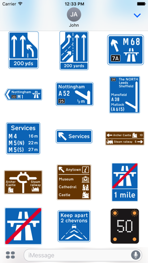 200 UK Highway & Traffic Signs Stickers(圖4)-速報App