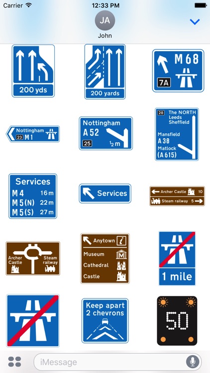 200 UK Highway & Traffic Signs Stickers screenshot-3