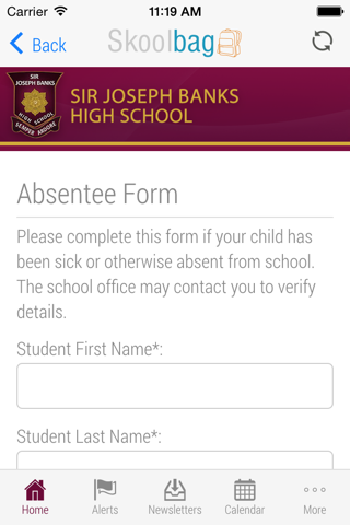 Sir Joseph Banks High School - Skoolbag - náhled