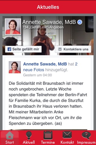 Offizielle App von Annette Sawade, MdB screenshot 2