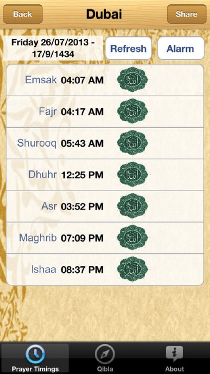 UAE Prayer Timings