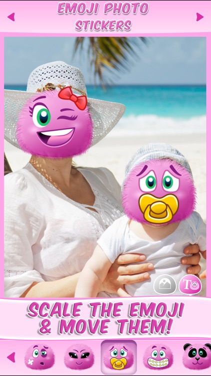 Emoji Stickers Photo: Cute Sticker & Pink Emoticon