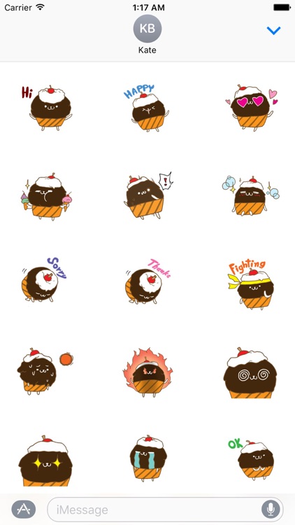 Cute Chocolate Cupcake Sticker