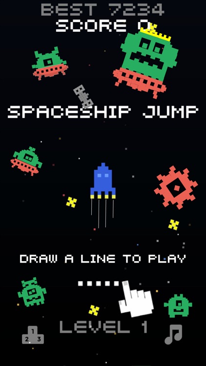 Spaceship Jump Pixel