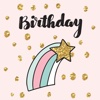 Animated Sparkle Cute Birthday Card Stickers