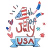 Watercolor Independence Day Celebration Stickers