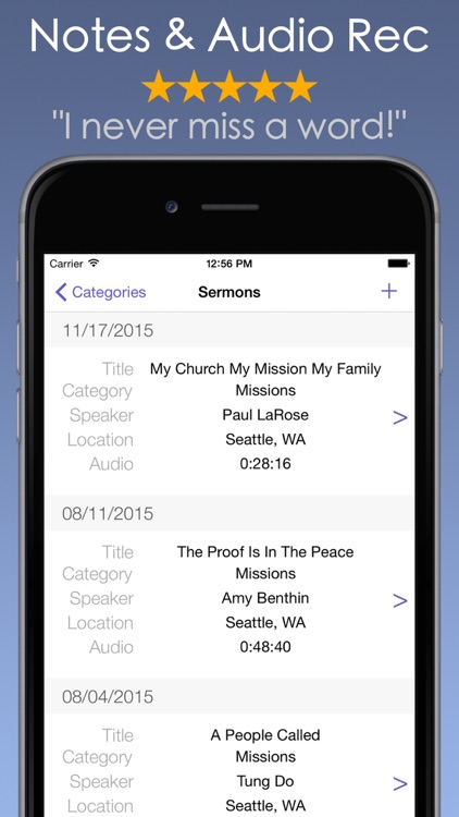 Sermon Notes PRO- Audio Builder Voice Recorder ODB