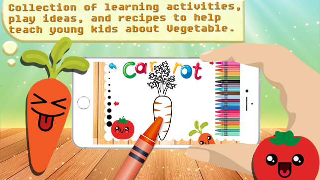 Vegetable Coloring & Vocab - 蔬菜 畫畫塗色 和 詞彙(圖4)-速報App