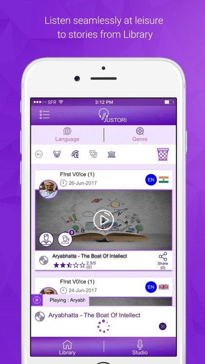Justori - Podcasting from Palm