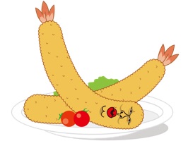 Character of raised Japanese shrimp fried