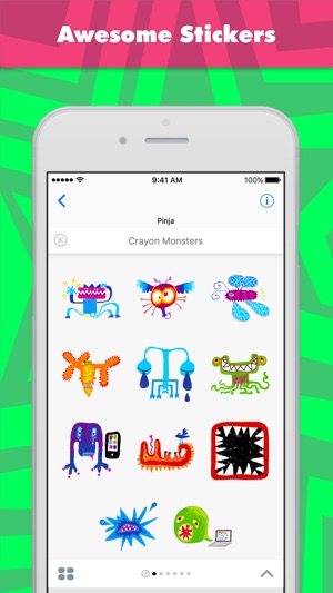 Crayon Monsters贴纸，设计：Pinja