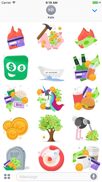 Funky money stickers from Spiir