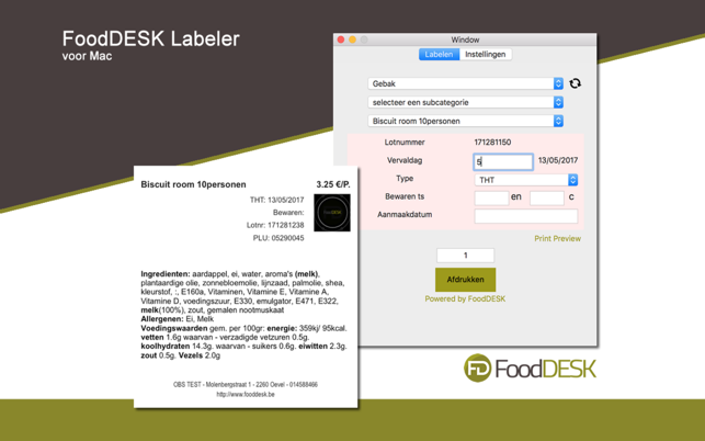 FoodDESK Labeler