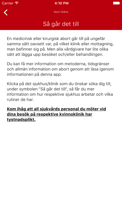 Abort Skåne screenshot 3