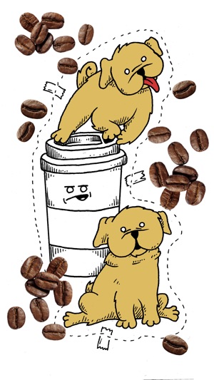 Kaffee the Coffee Dog Stories Sticker Pa