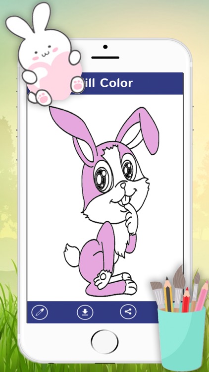 Cute Bunny Coloring Painting Book for kid