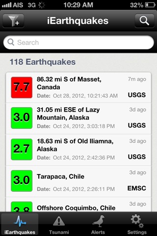 iEarthquakes screenshot 3