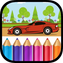 Transport Coloring Pages - Cars and Plane Painting