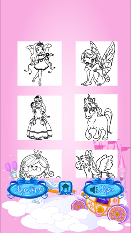 Princess Coloring Book Draw Paint for Kids & Adult