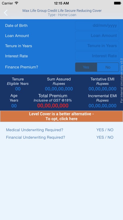 MaxLife Premium Calculator