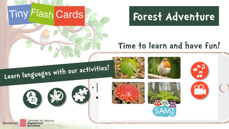 Sami Tiny FlashCards forest adventures kids apps by Leverage IQ