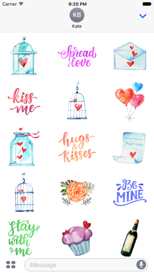 Watercolor Love, Gifts & Quotes Stickers(圖1)-速報App