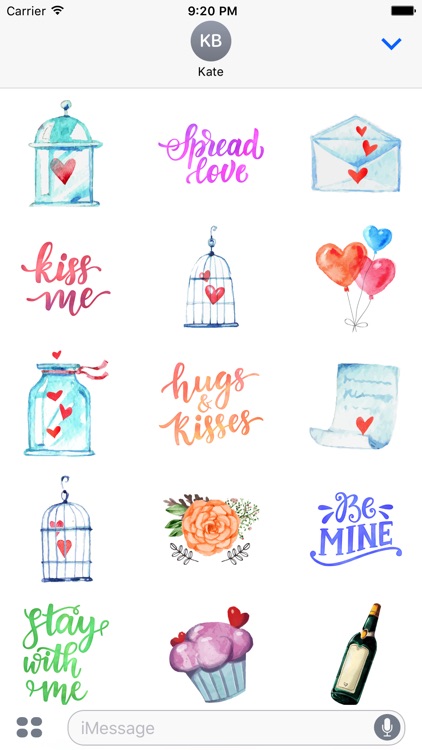 Watercolor Love, Gifts & Quotes Stickers